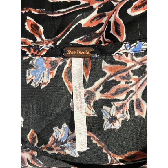 Free People Womens Santiago Print Smocked Boho Cropped Bouse Size Large - Picture 7 of 12